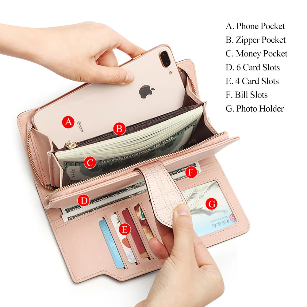 Split Leather Long Wallet | OWNLUXE