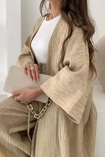 Longline Wide-Leg Pant Set - High Waist Two-Piece for Women