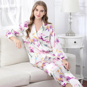 Two-Piece Satin Pajama Set (Pink Purple) – Shop at OWNLUXE