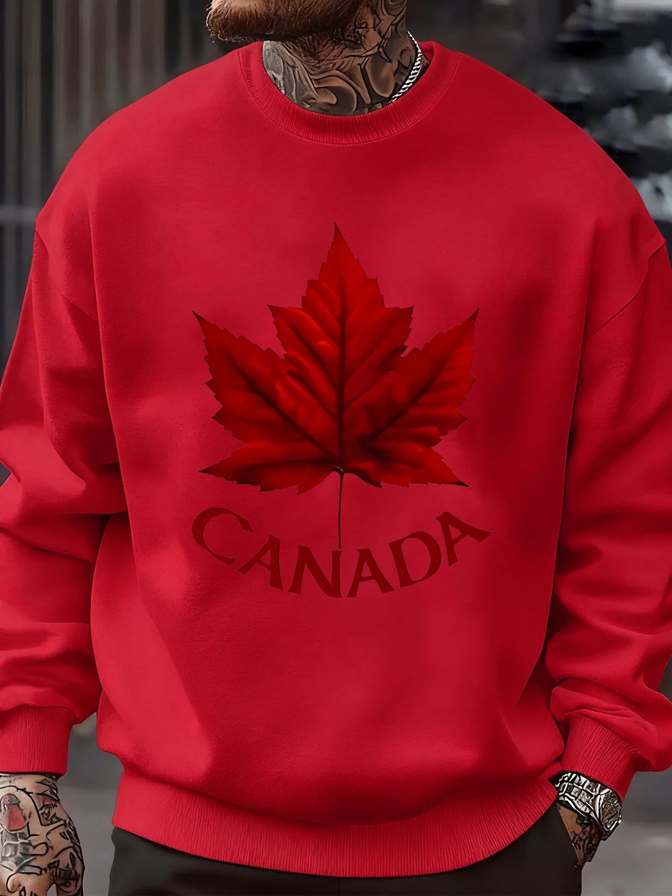 Canada Maple Leaf Fleece Pullover Sweatshirt – Unisex Oversized Casual Top | OWNLUXE