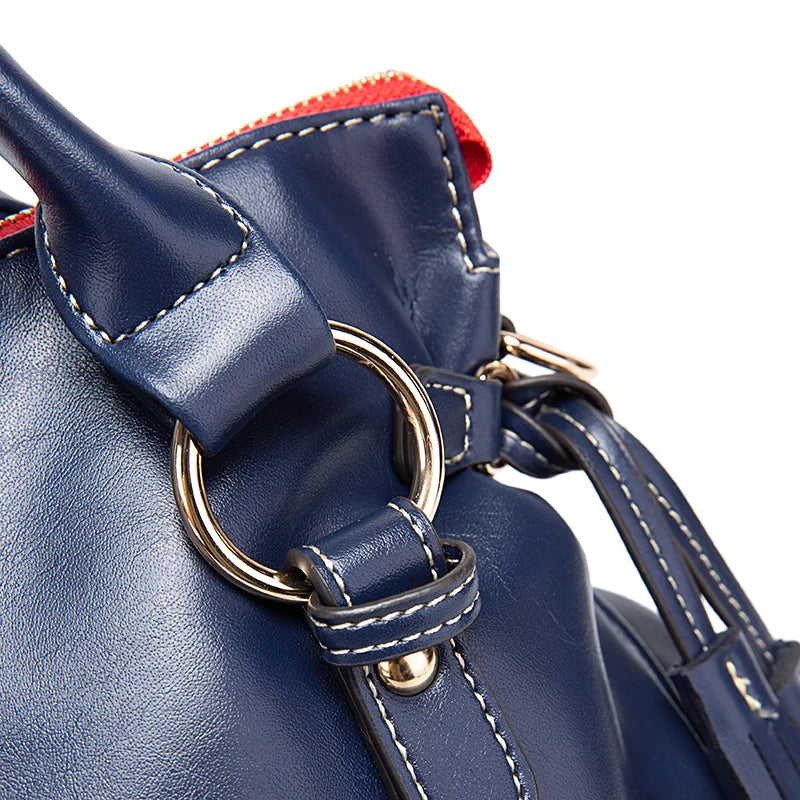 Classic Fringed Bucket Handbag - Soft Vegan Leather | OWNLUXE