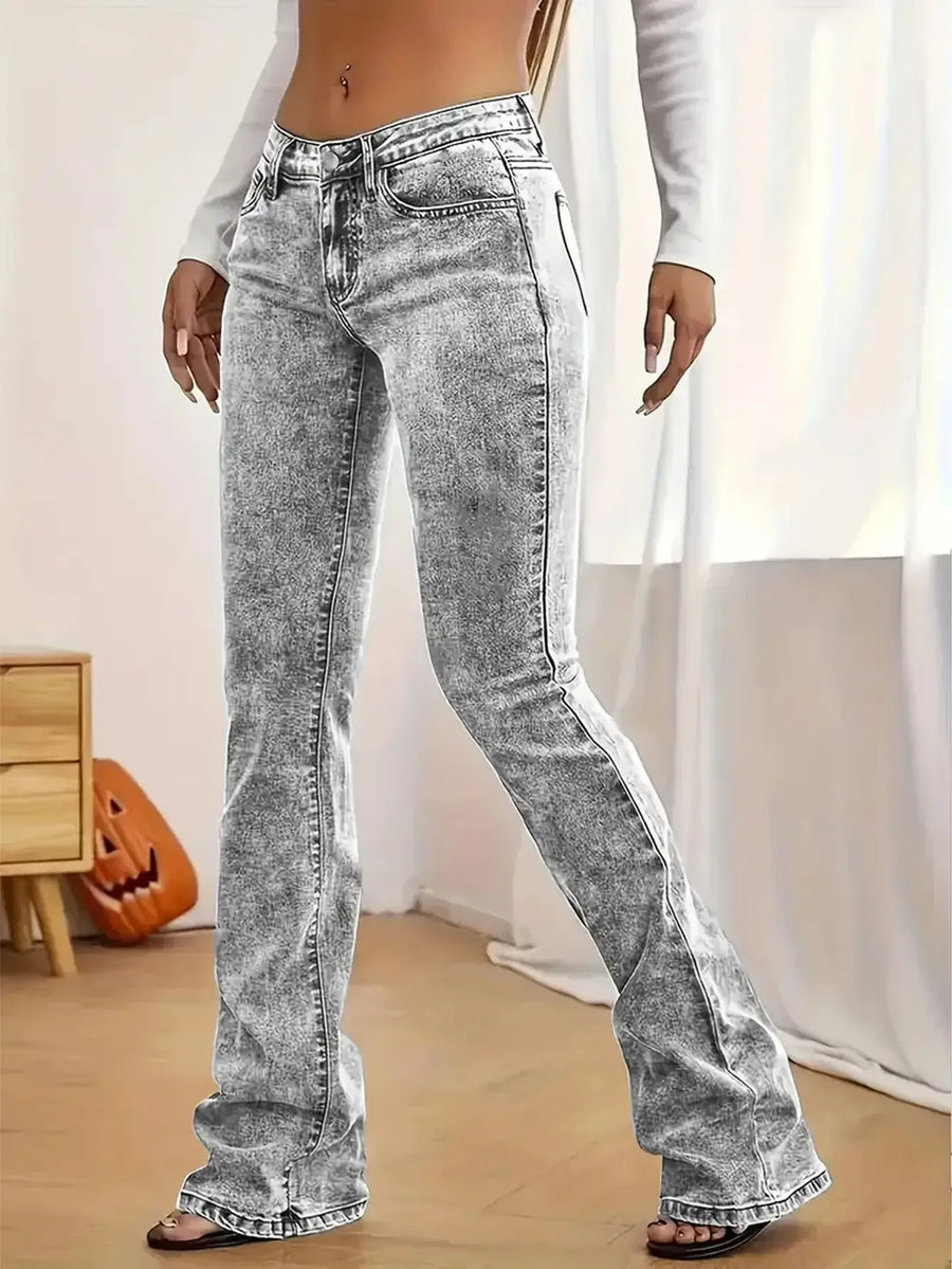High-Waist Flared Minimalist Vintage Jeans | OWNLUXE