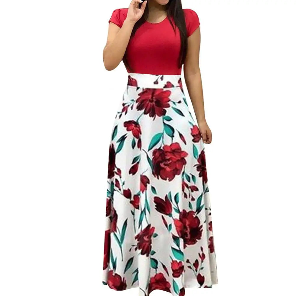 Casual Short-Sleeve Maxi Dress – Lightweight & Breathable Summer Wear