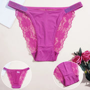 3-Piece Floral Lace Brief Set with Belt Detail | OWNLUXE