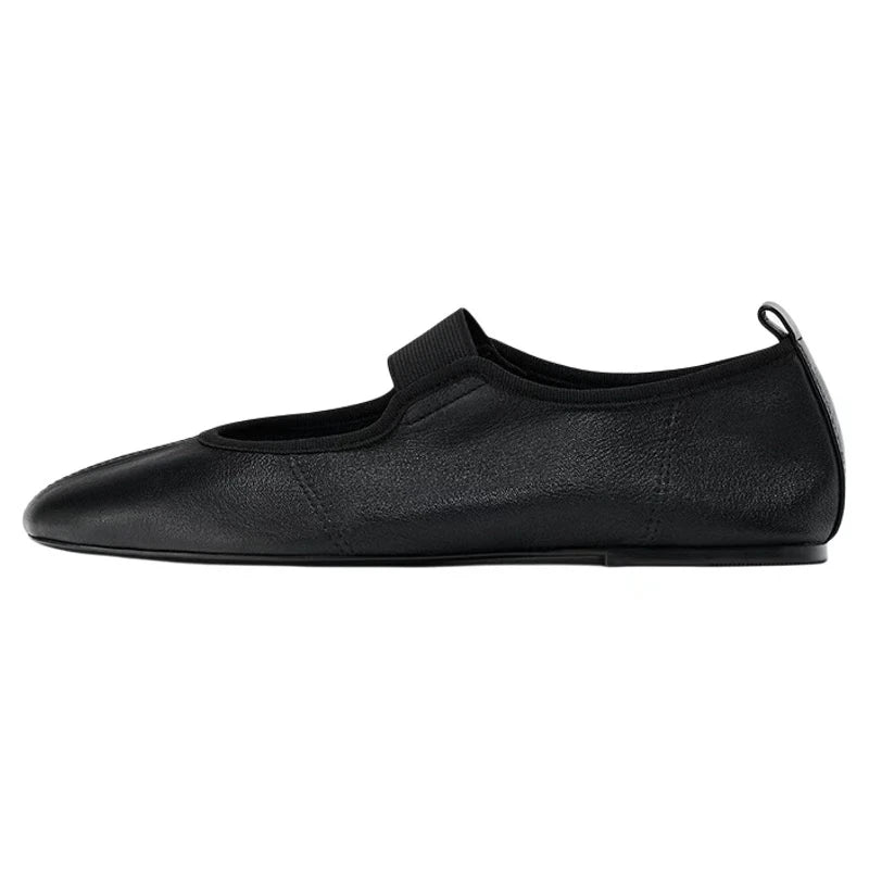 Round Toe Leather Comfortable Flat Accessory – Shop at OWNLUXE