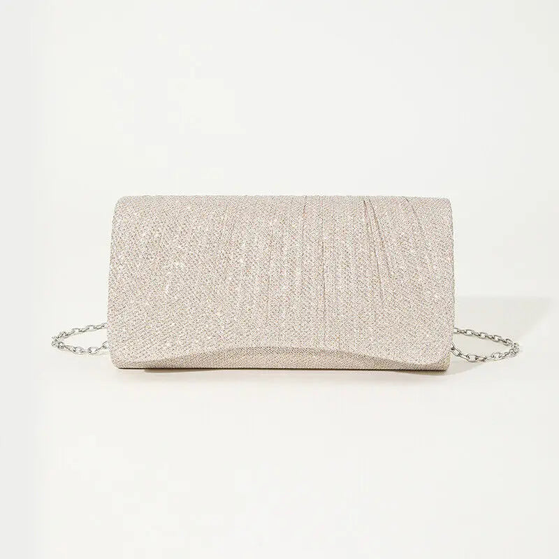 Pleated Evening Clutch Bag – Elegant Party Style | Pochette de Soirée Plissée – Style Élégant pour Soirée