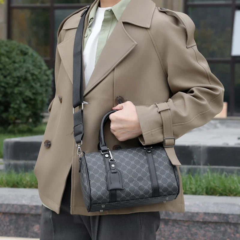 PU Leather Monogram Boston Bag | OWNLUXE
