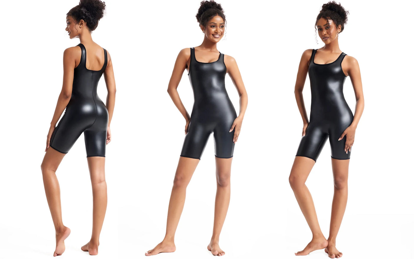 Faux Leather Wire-Free Bodysuit Shaper | OWNLUXE