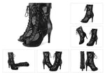 Load image into Gallery viewer, Mesh Zip Dance Ankle Boots – Cuban Heel Ballroom &amp; Latin
