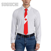 Canada Flag Emblem Neck Tie – Slim Plaid Tie for Wedding, Business & Canada Day