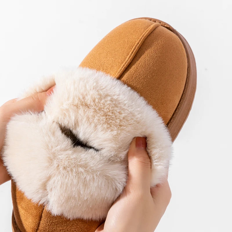 Women’s Plush Snow Boots – Faux Fur Winter Indoor Slippers