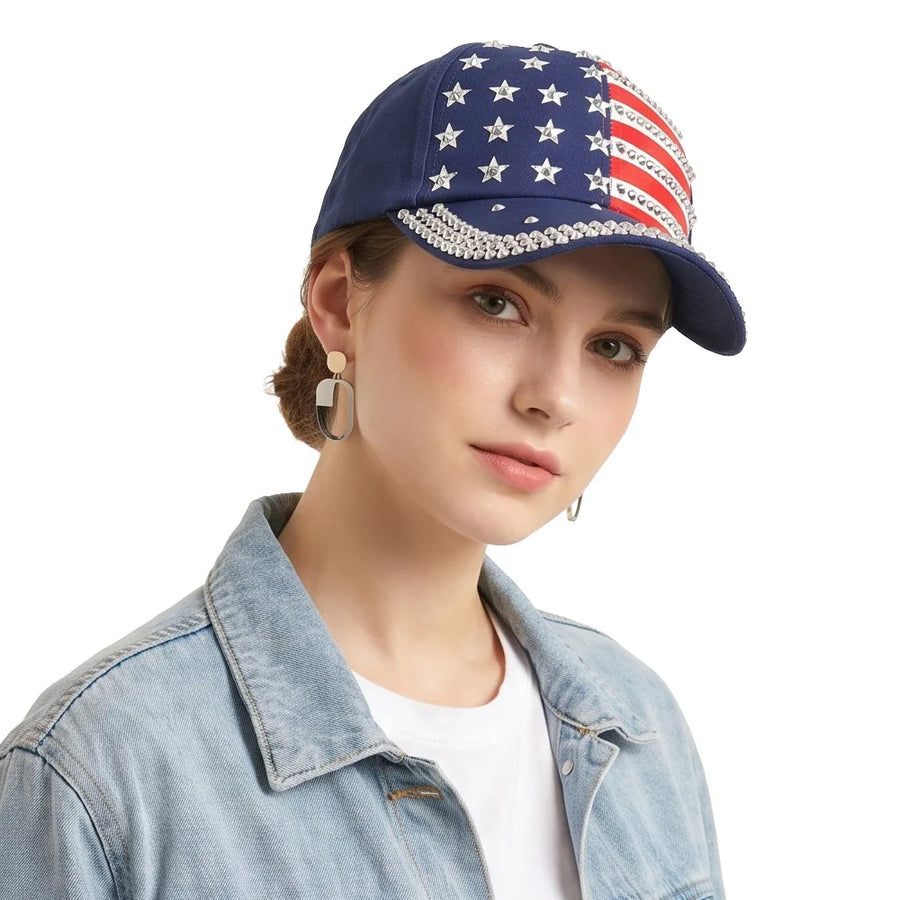 Adjustable Rhinestone Studded Flag | OWNLUXE