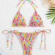 High Waist Halter Floral Bikini | OWNLUXE