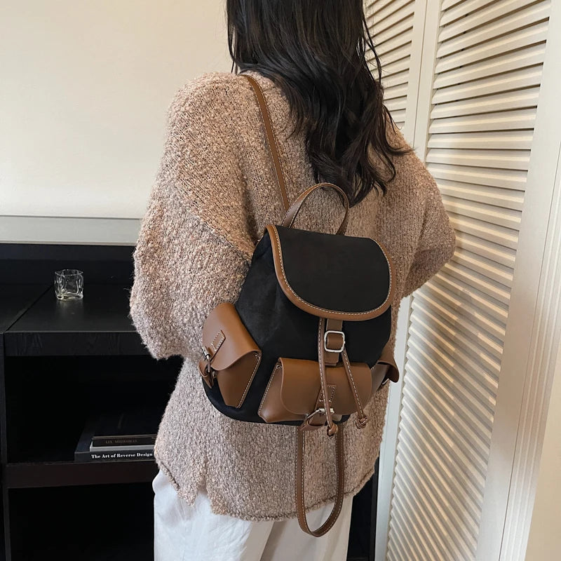 Compact Multi-Pocket PU Leather Backpack - Korean Fashion Mini Bag | OWNLUXE