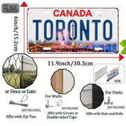 Vintage Toronto Canada Metal License Plate Sign - CN Tower Design