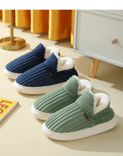 Evshine Winter Fur Plush Slippers – Soft Sole Home Shoes