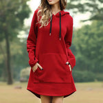 Load image into Gallery viewer, Casual Women&#39;s X-Long Hooded Pullover Hoodie
