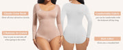 Thong Shapewear Bodysuit Long Sleeve Seamless Waist Shaper