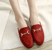 Women’s Chain Detail Flat Mules – Closed Toe Slides