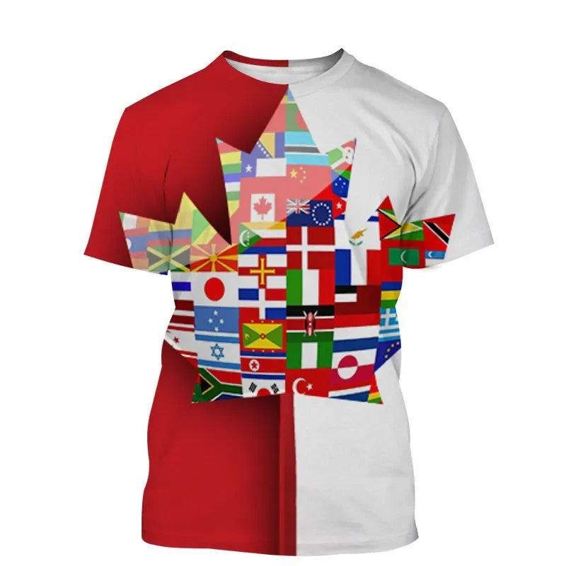 Canada Beaver T Shirt Canadian Flag Maple Leaf 3D Print Streetwear Man Woman O-Neck T-shirts Harajuku Tees Tops Kids Clothing