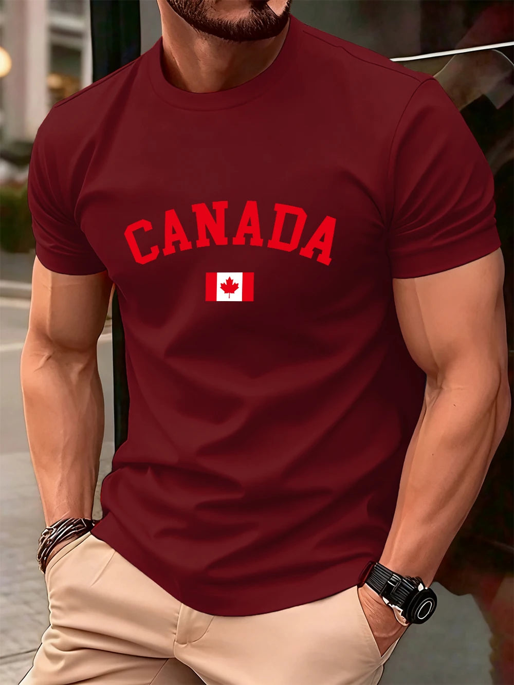 Canada Flag Cotton T-Shirt - Soft Oversized Fit for Men & Women