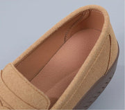 Women's Suede Platform Loafers - Slip-on Flats | OWNLUXE