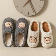 Cute Bear Fluffy Slippers – Warm Plush House Shoes