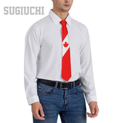 Canada Flag Emblem Neck Tie – Slim Plaid Tie for Wedding, Business & Canada Day