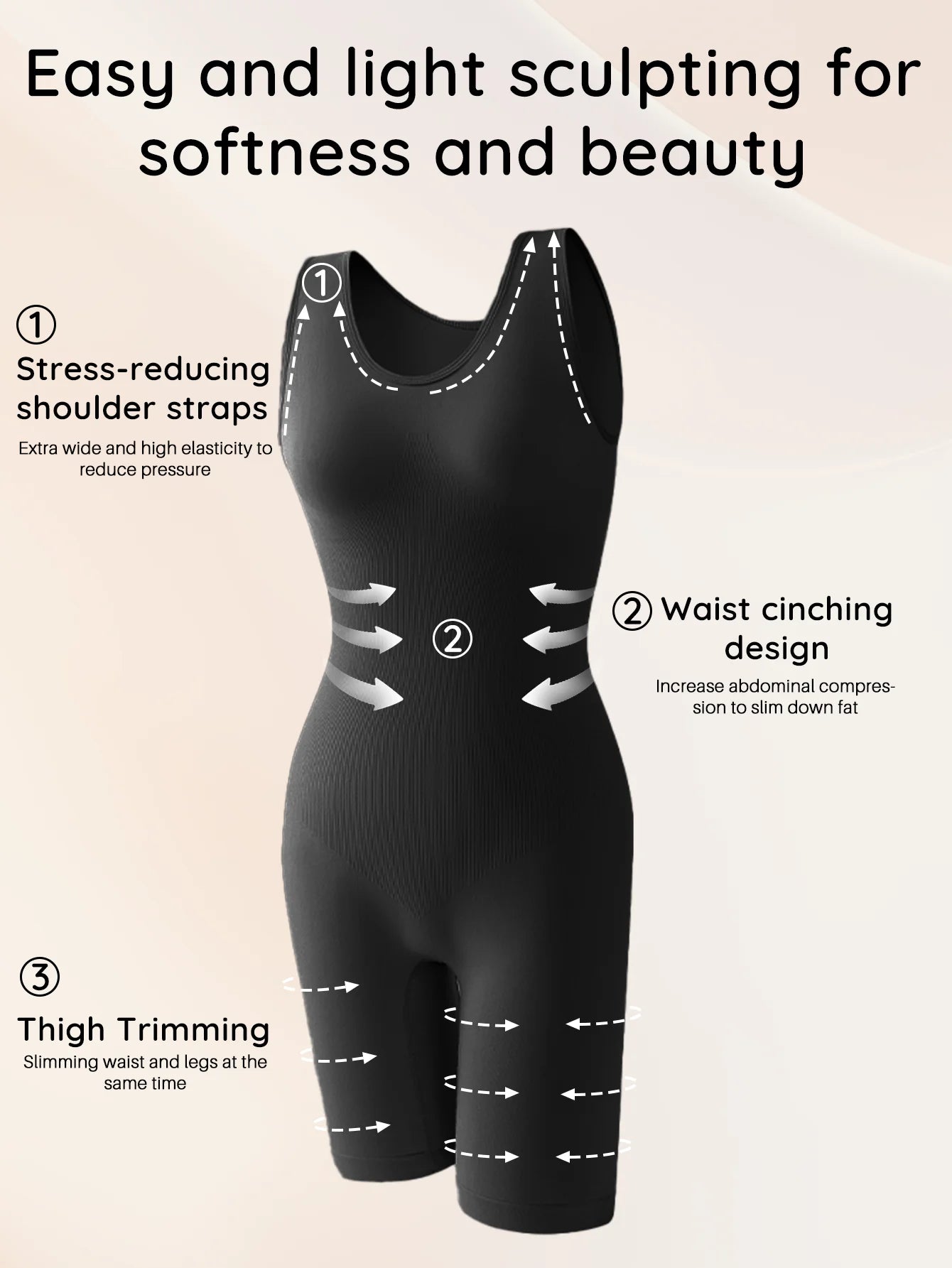 Firm Control Shaping Bodysuit – Wire‑Free, Cupless Shapewear