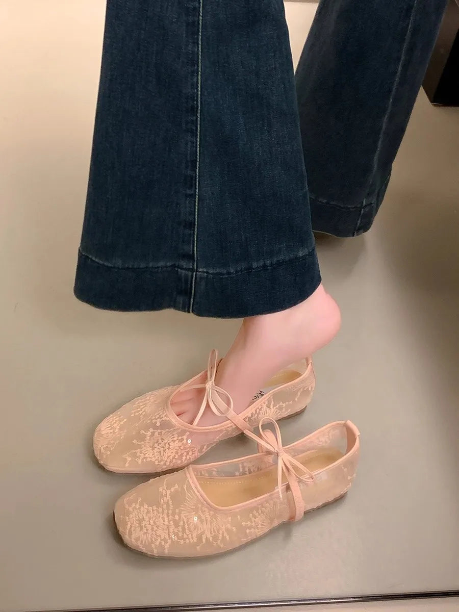 Women's Breathable Lace Mesh Flats – Shop at OWNLUXE