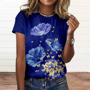Summer Fashion Women's T-shirt 3d Floral Print Tee Large | OWNLUXE