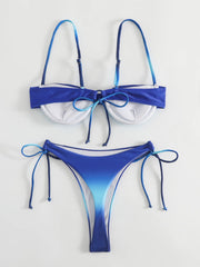 Tie-Dye Push-Up Thong Tankini Set | OWNLUXE