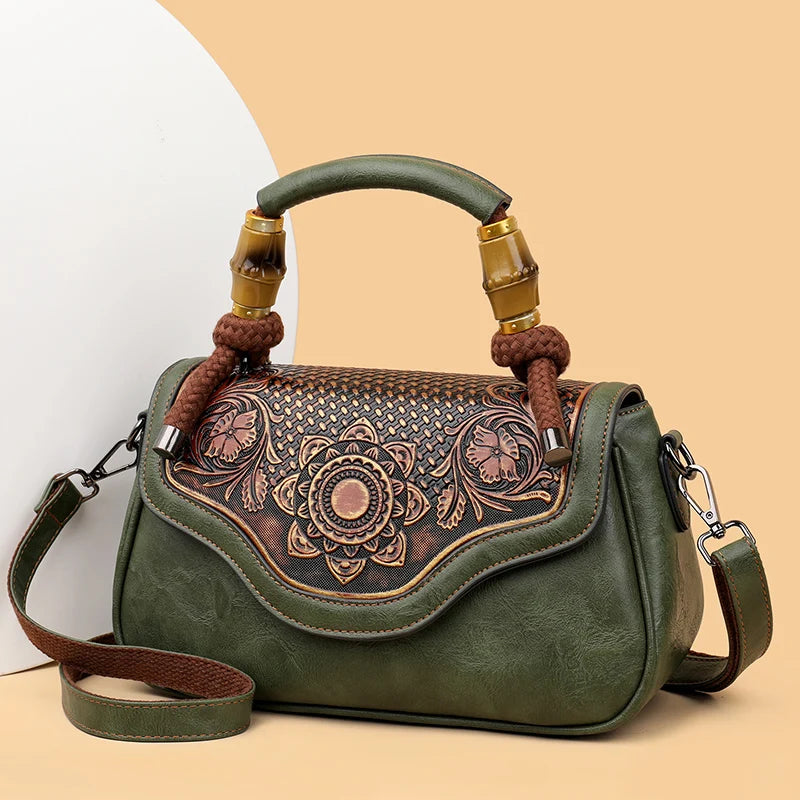 3D Floral Print Crossbody Bag - Retro Designer Shoulder Handbag | OWNLUXE