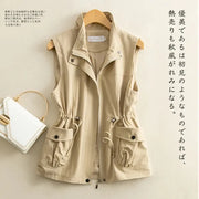 Vest Relaxed-Fit Cotton Sleeveless Coat | OWNLUXE