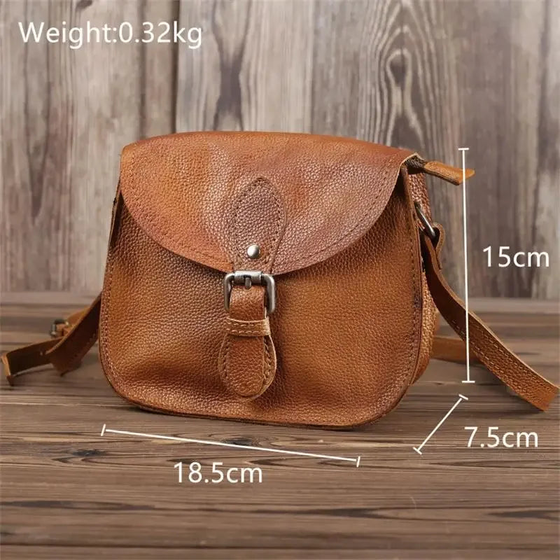 New Fashion Women Leather Shoulder Bag Real Cowhide Leather Crossbody Bags Luxury Designer Ladies Shoulder Bag Vintage Women Bag