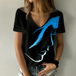 Load image into Gallery viewer, Digital Print V-Neck Tee / T-shirt à col en V imprimé numérique
