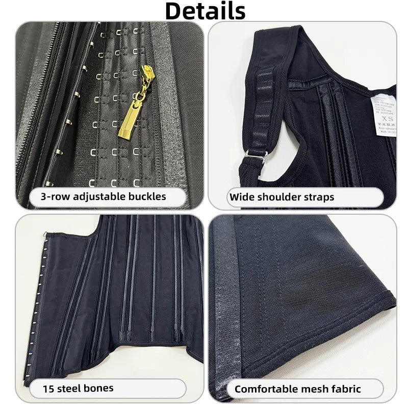Adjustable Vest Zip-Up Compression Waist Trainer | OWNLUXE