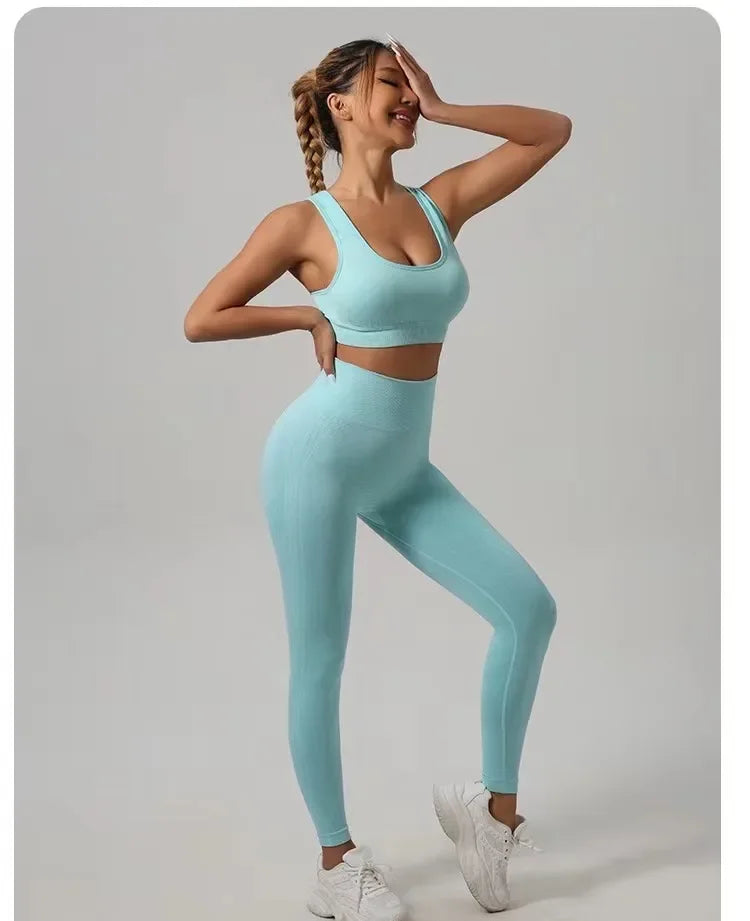 Seamless High-Waist Yoga Leggings - High-Stretch Fitness Pants