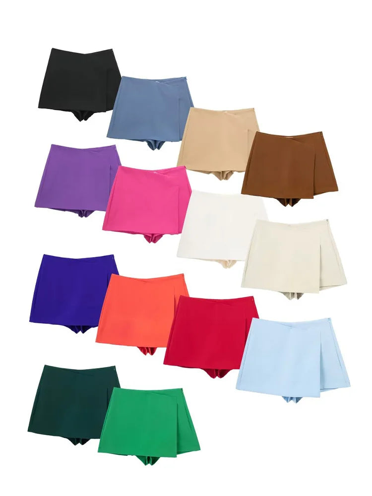 Women's High-Waist Vintage Shorts (Orange) | OWNLUXE