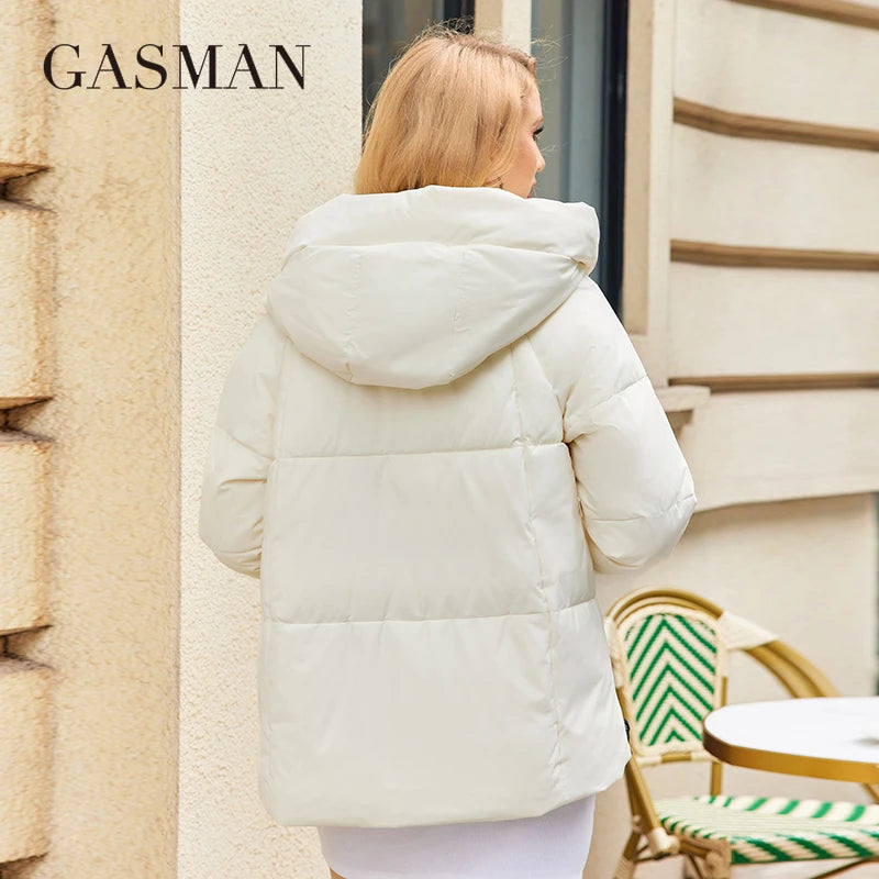 Women's Hooded Puffer Jacket (Black) | OWNLUXE