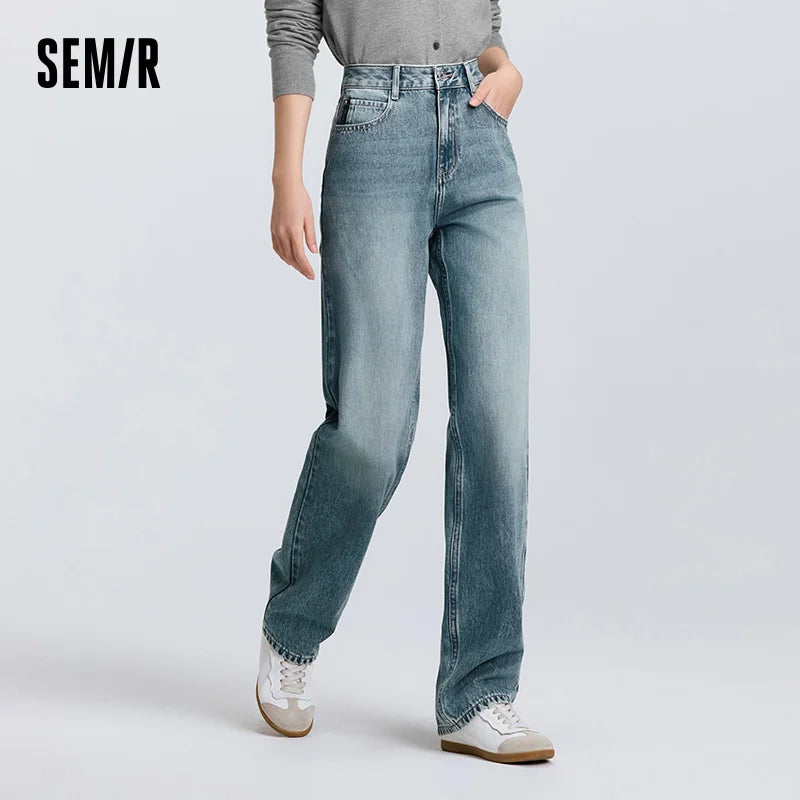 Semir 2025 Spring Straight Jeans - Simple Long Trousers