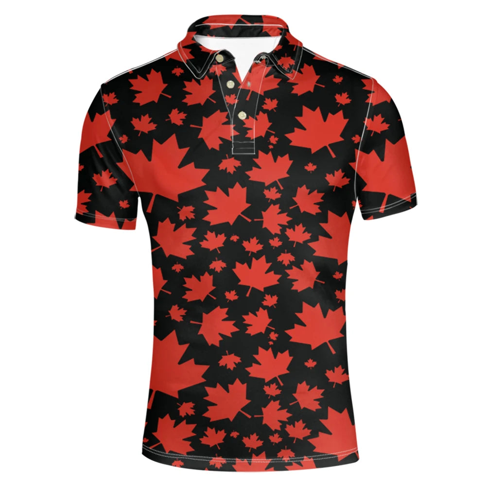 🍁 Men's Printed Short-Sleeve Shirt – Casual Style with Canada Pride | Chemise imprimée à manches courtes pour homme – Style décontracté aux couleurs du Canada