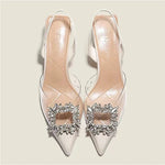 Load image into Gallery viewer, Spring and Autumn Fashion New Sexy Banquet Comfortable Crystal Transparent Solid Color Pointed Toe Women&#39;s High Heels
