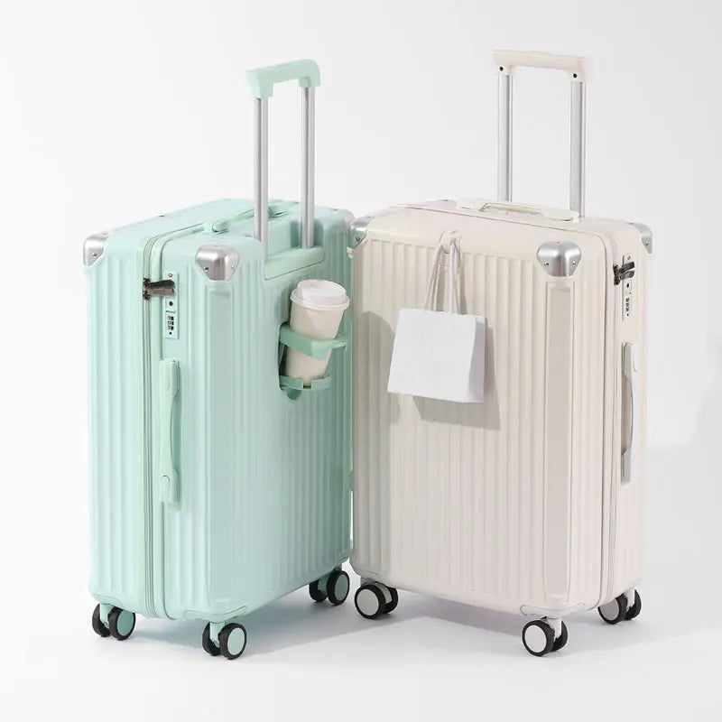 ABS Spinner Luggage with Cup Holder & Wet-Dry Storage