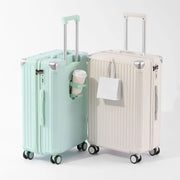 ABS Spinner Luggage with Cup Holder & Wet-Dry Storage