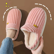 Evshine Winter Fur Plush Slippers – Soft Sole Home Shoes