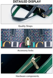 CH Luxury Brand Tote Bag - Italian Letter Print with Lock Design