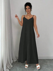 White Backless V-Neck Sleeveless Maxi Dress | OWNLUXE