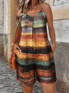 Sleeveless Striped Extended-Size Jumpsuit | OWNLUXE