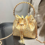 Crystal Bucket Evening Bag (Green Pink) | OWNLUXE